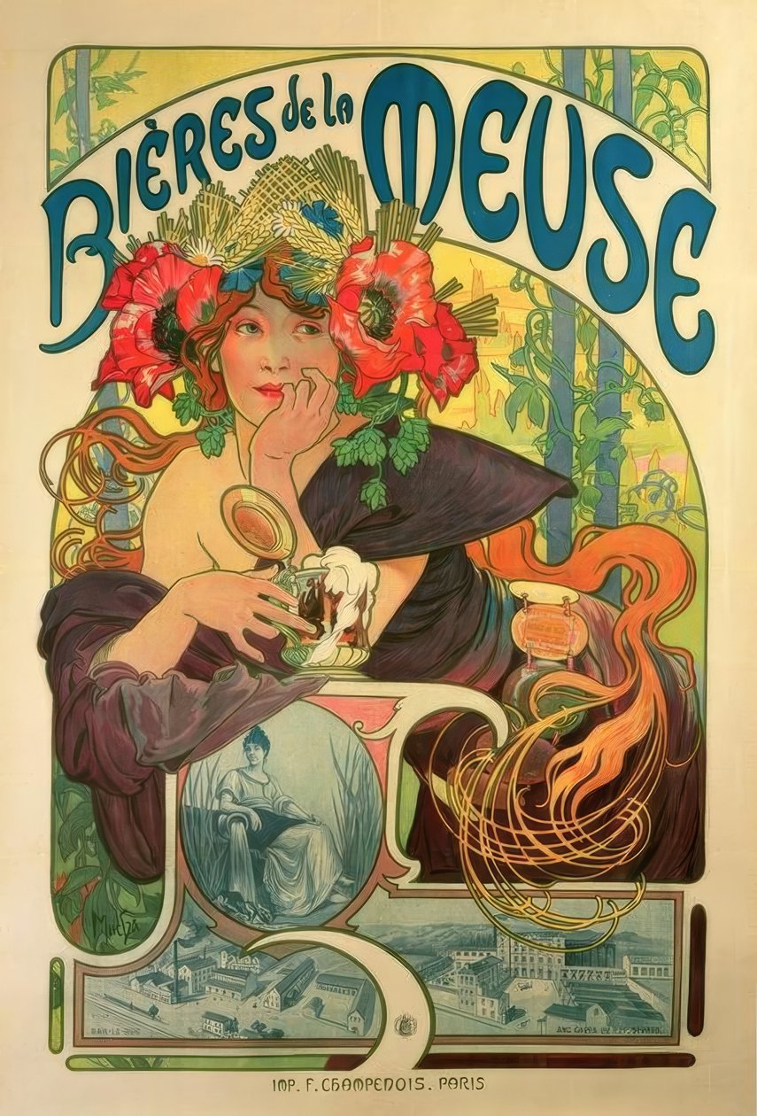 Piwo z Mozy autorstwa Alphonse Mucha