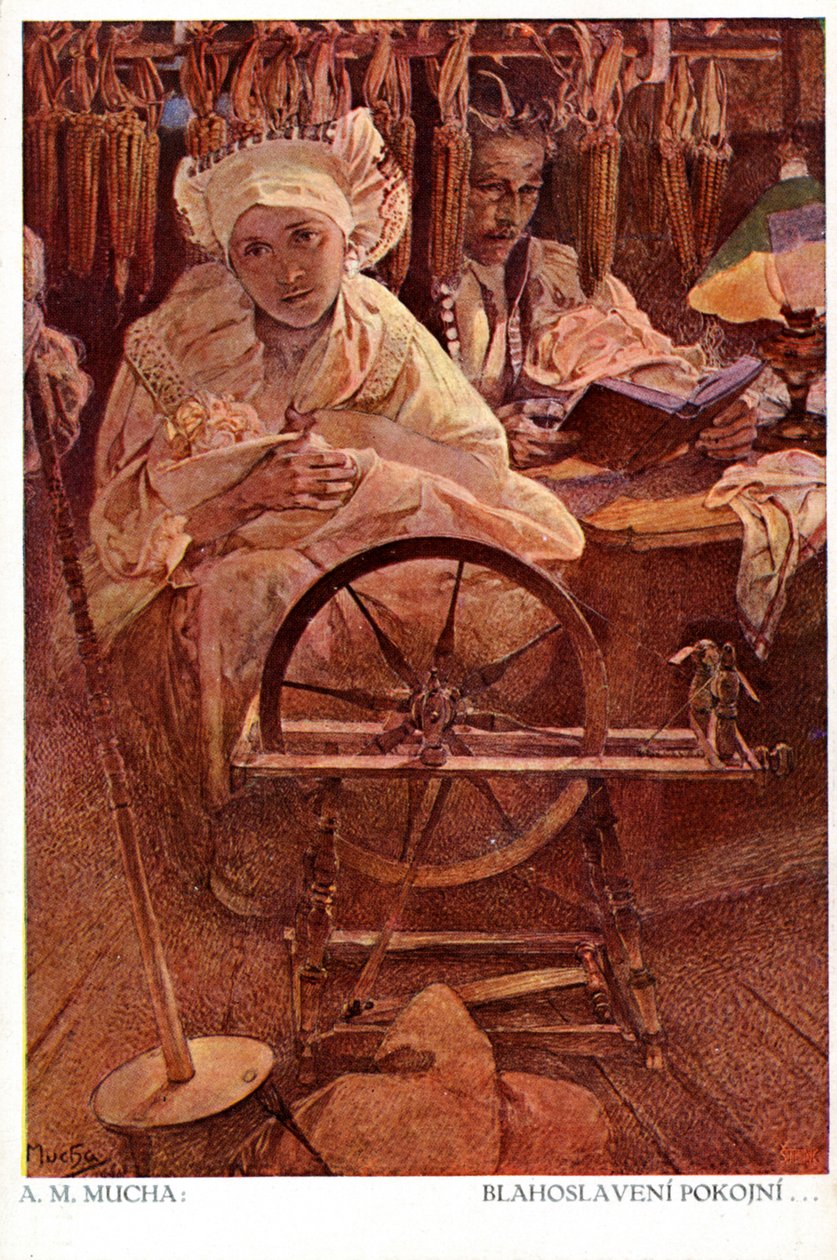 „Błogosławieni cisi, bo odziedziczą ziemię”, 1906 autorstwa Alphonse Mucha