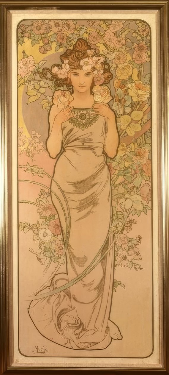 Róża autorstwa Alphonse Mucha