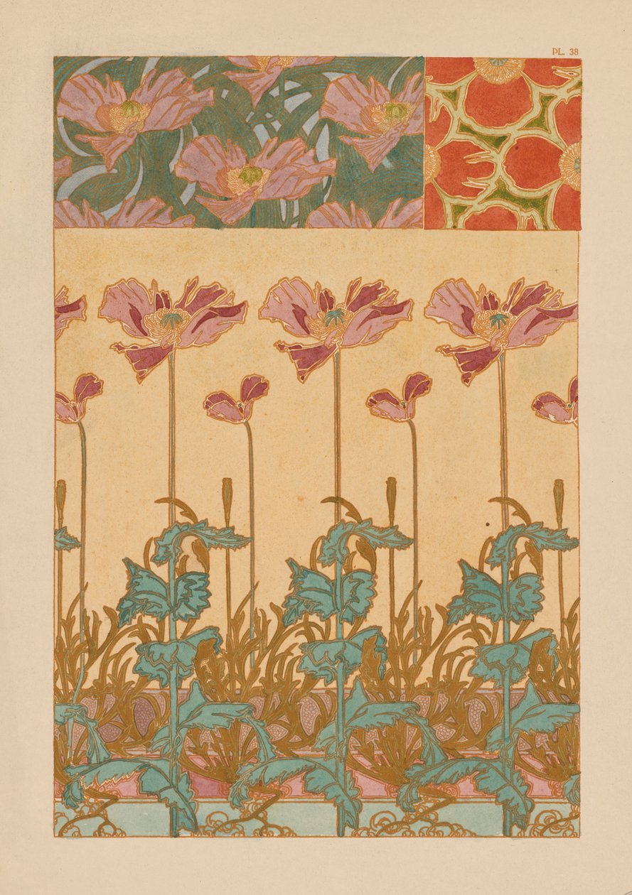 Documents Decoratifs: Orientalische Mohnblumen autorstwa Alphonse Mucha