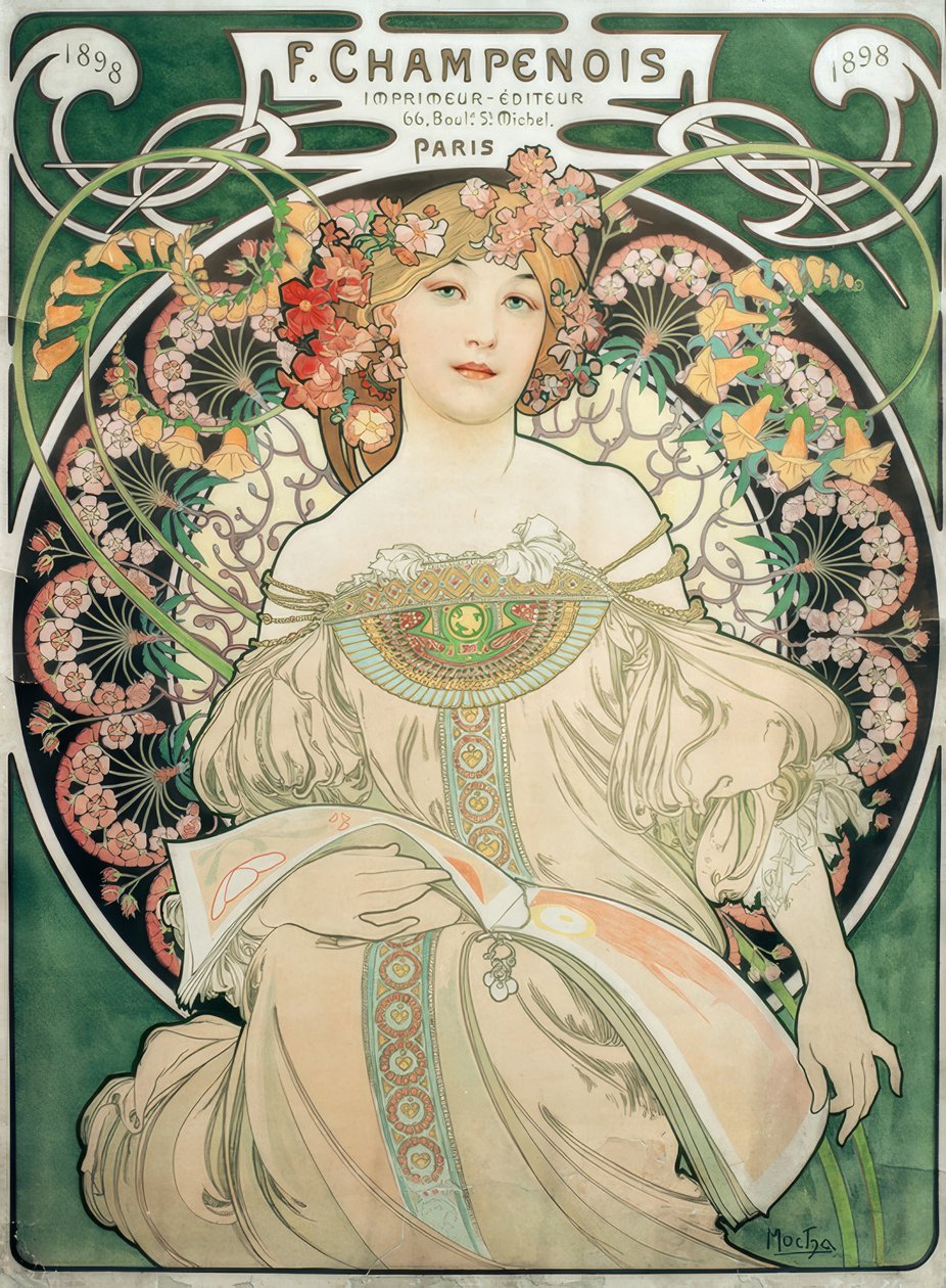 F. Champenois / Drukarz - Wydawca autorstwa Alphonse Mucha