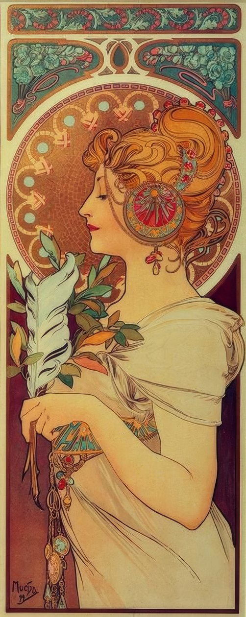 pióro autorstwa Alphonse Mucha