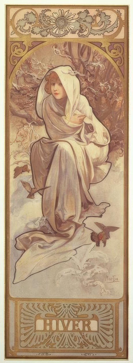 Zima autorstwa Alphonse Mucha