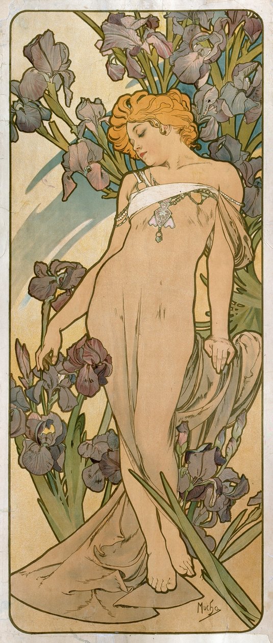 Irysy, 1898. autorstwa Alphonse Mucha