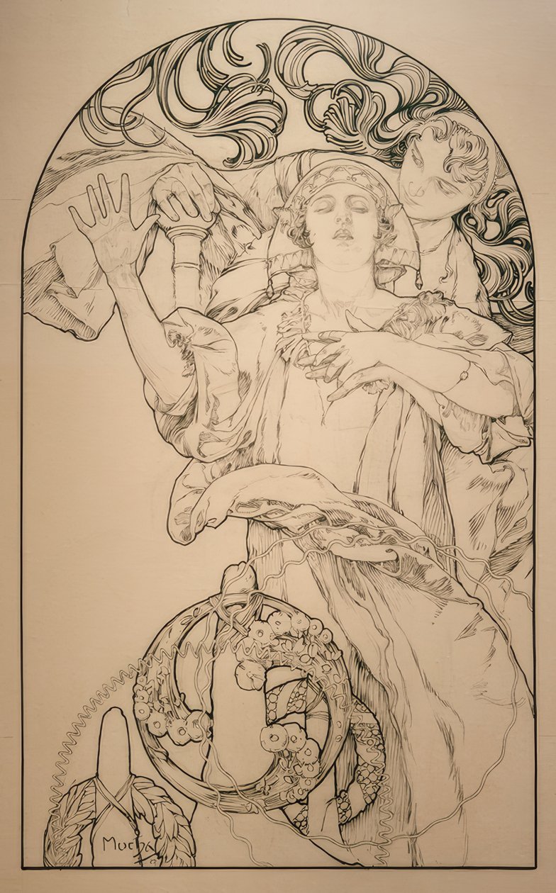 Kino z organami Wurlitzera autorstwa Alphonse Mucha