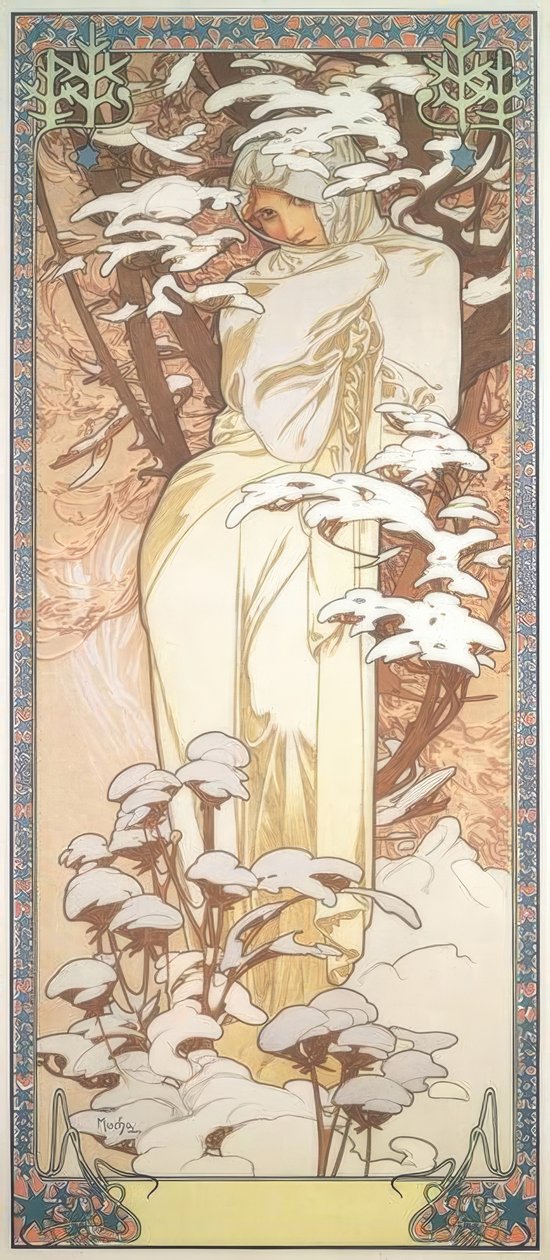 Zima autorstwa Alphonse Mucha
