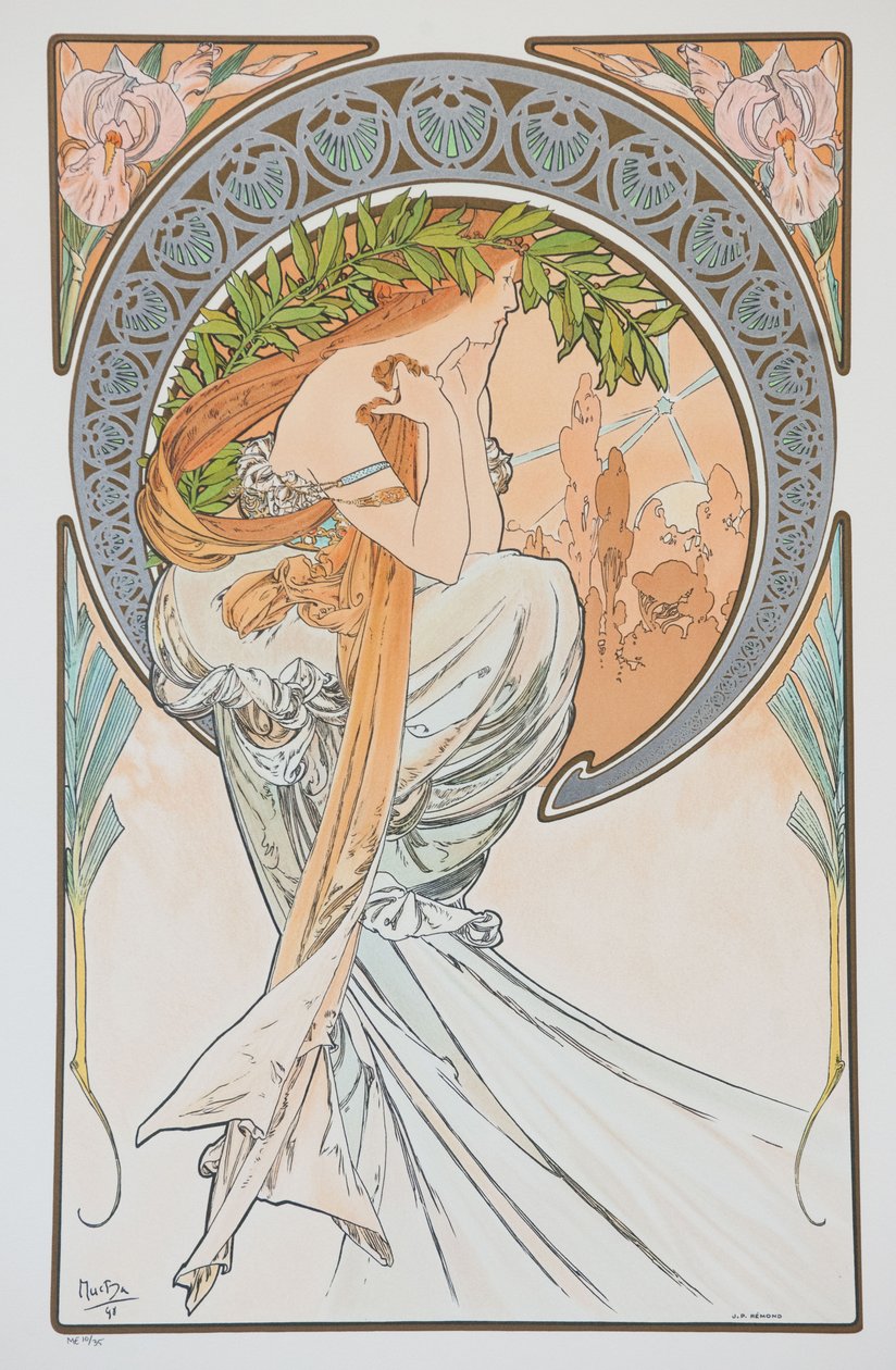 La Poesia Z cyklu Sztuka, 1898. autorstwa Alphonse Mucha