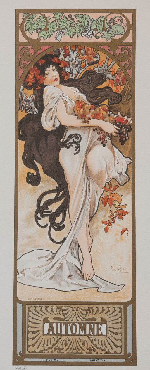 Pory roku. Jesień 1897. autorstwa Alphonse Mucha