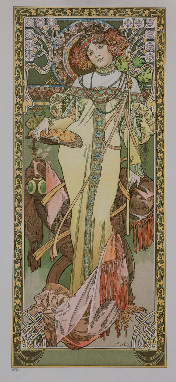 Cztery pory roku: jesień, 1900. autorstwa Alphonse Mucha
