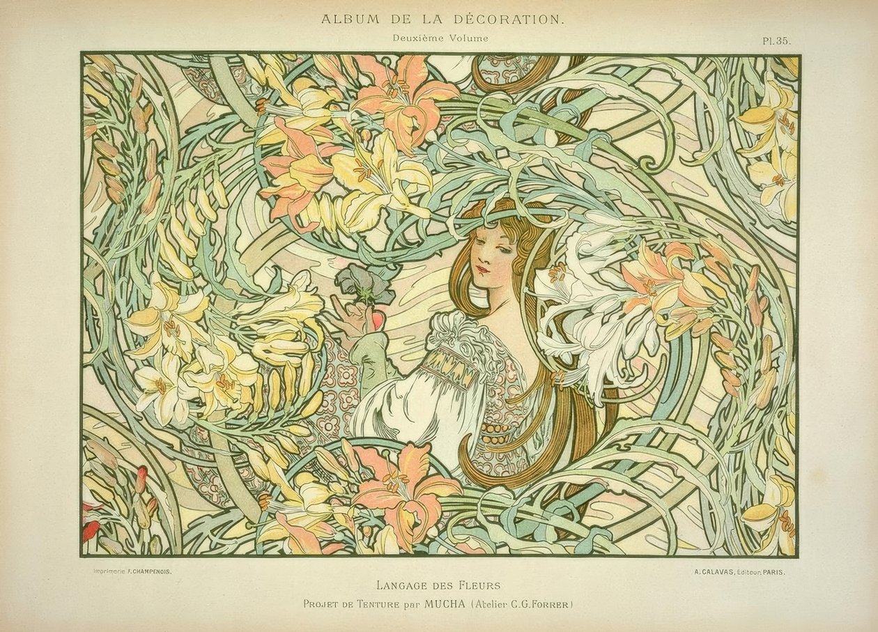 lilia autorstwa Alphonse Mucha
