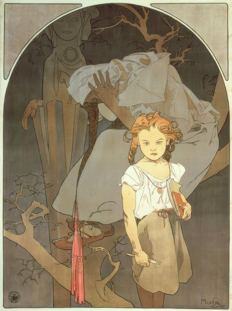Loteria Moraw Południowego Zachodu autorstwa Alphonse Mucha