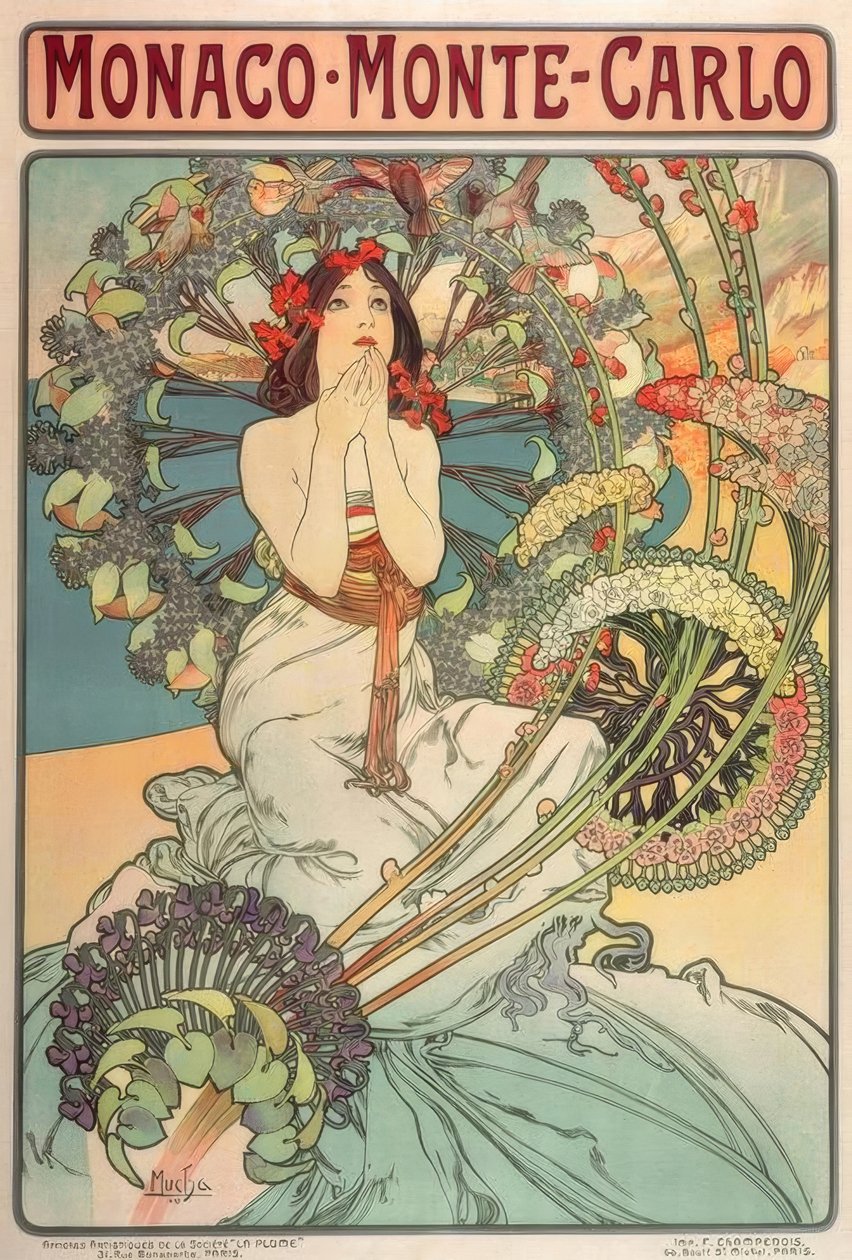 Monako - Monte Carlo autorstwa Alphonse Mucha