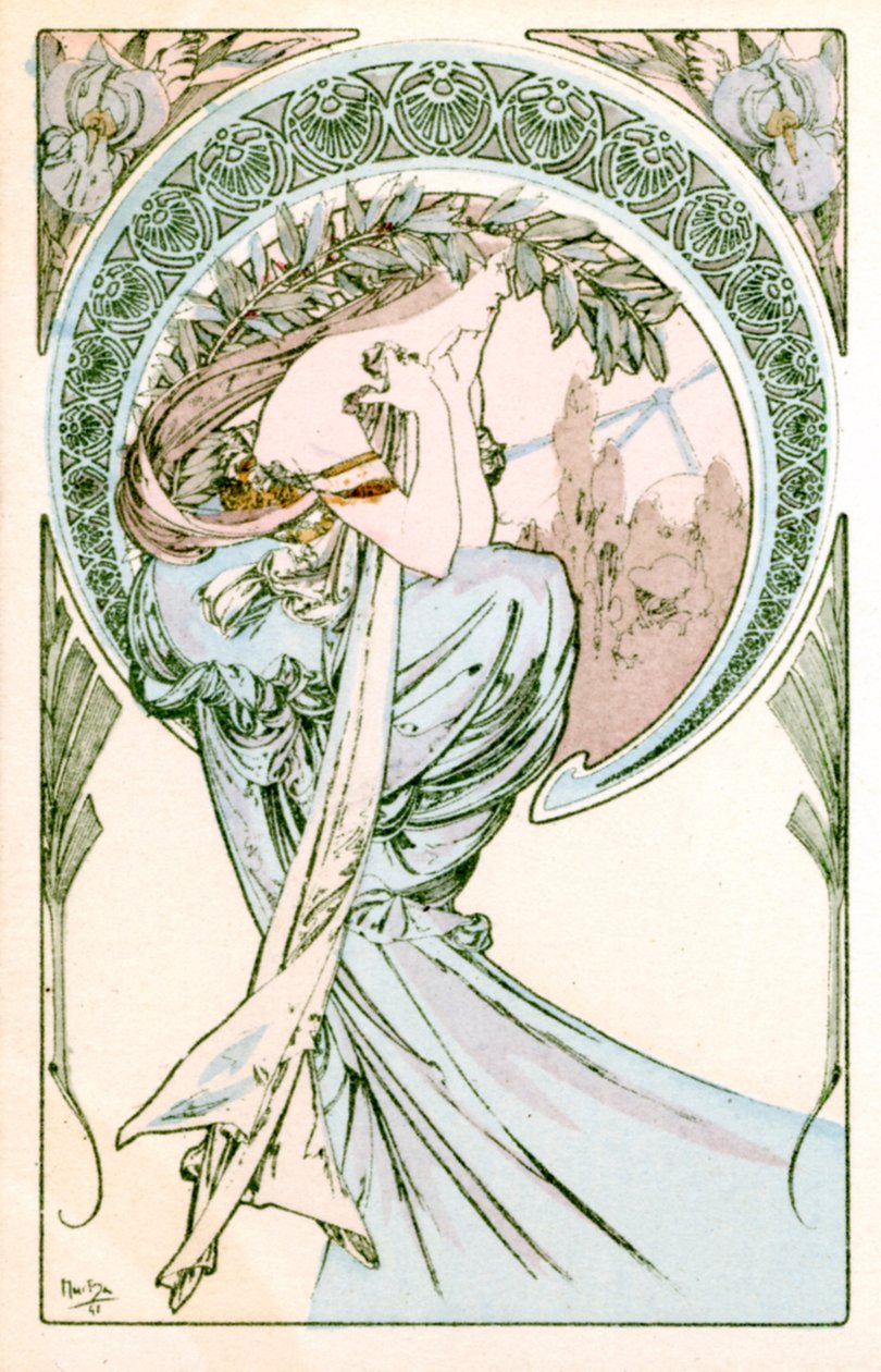 „Poezja”, 1900 autorstwa Alphonse Mucha