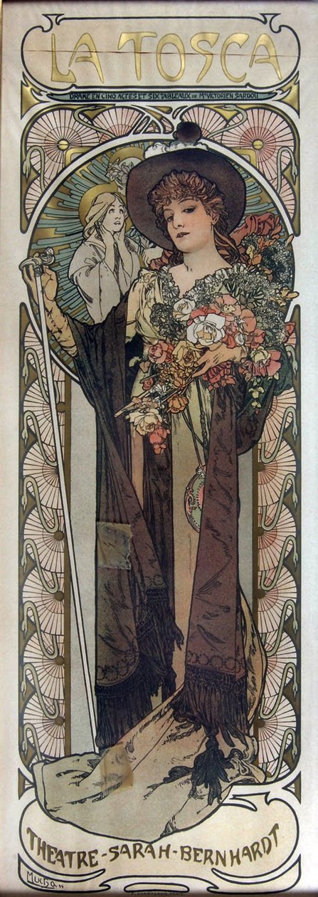 Plakat do sztuki La Tosca Victoriena Sardou, 1899 autorstwa Alphonse Mucha