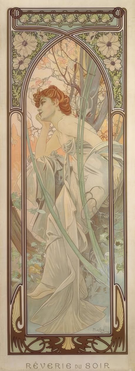 Wieczorna zaduma autorstwa Alphonse Mucha