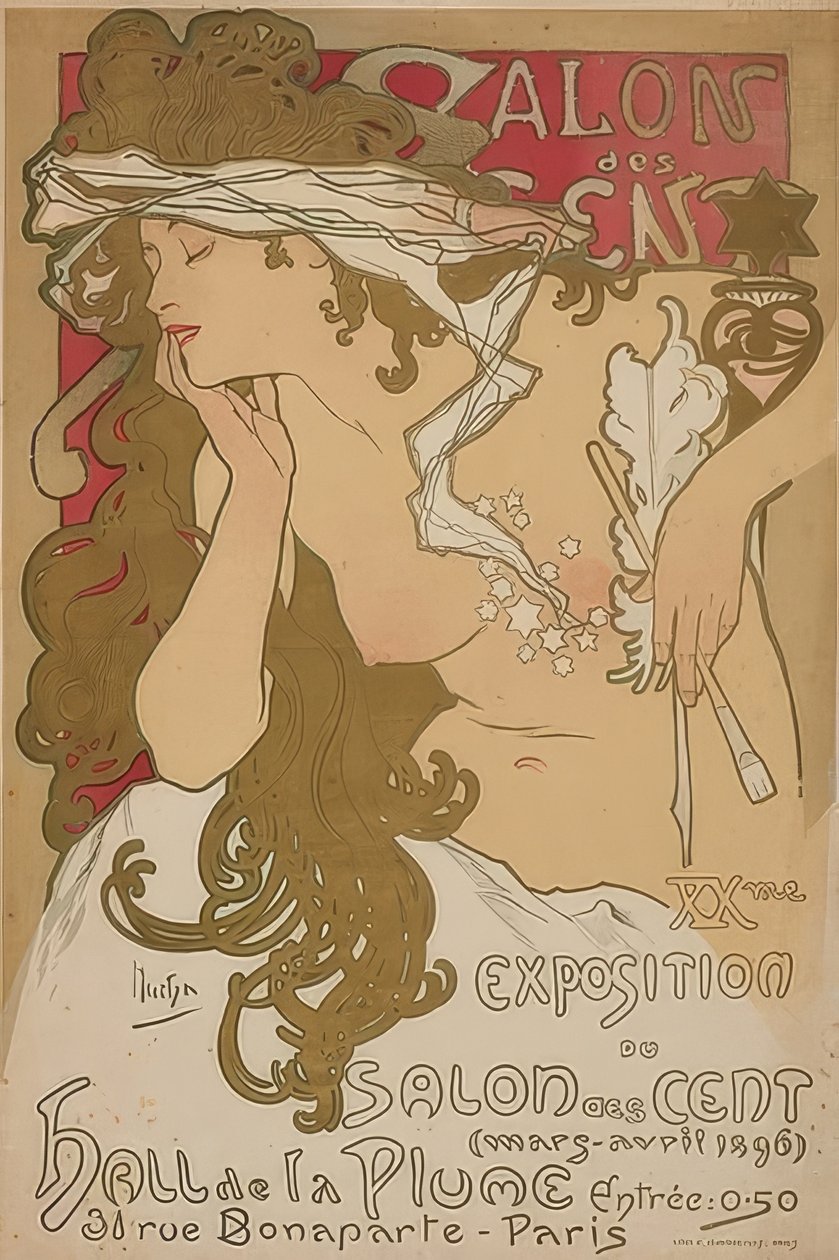 Salon / des / cent. Francja, Paryż, 1896 autorstwa Alphonse Mucha