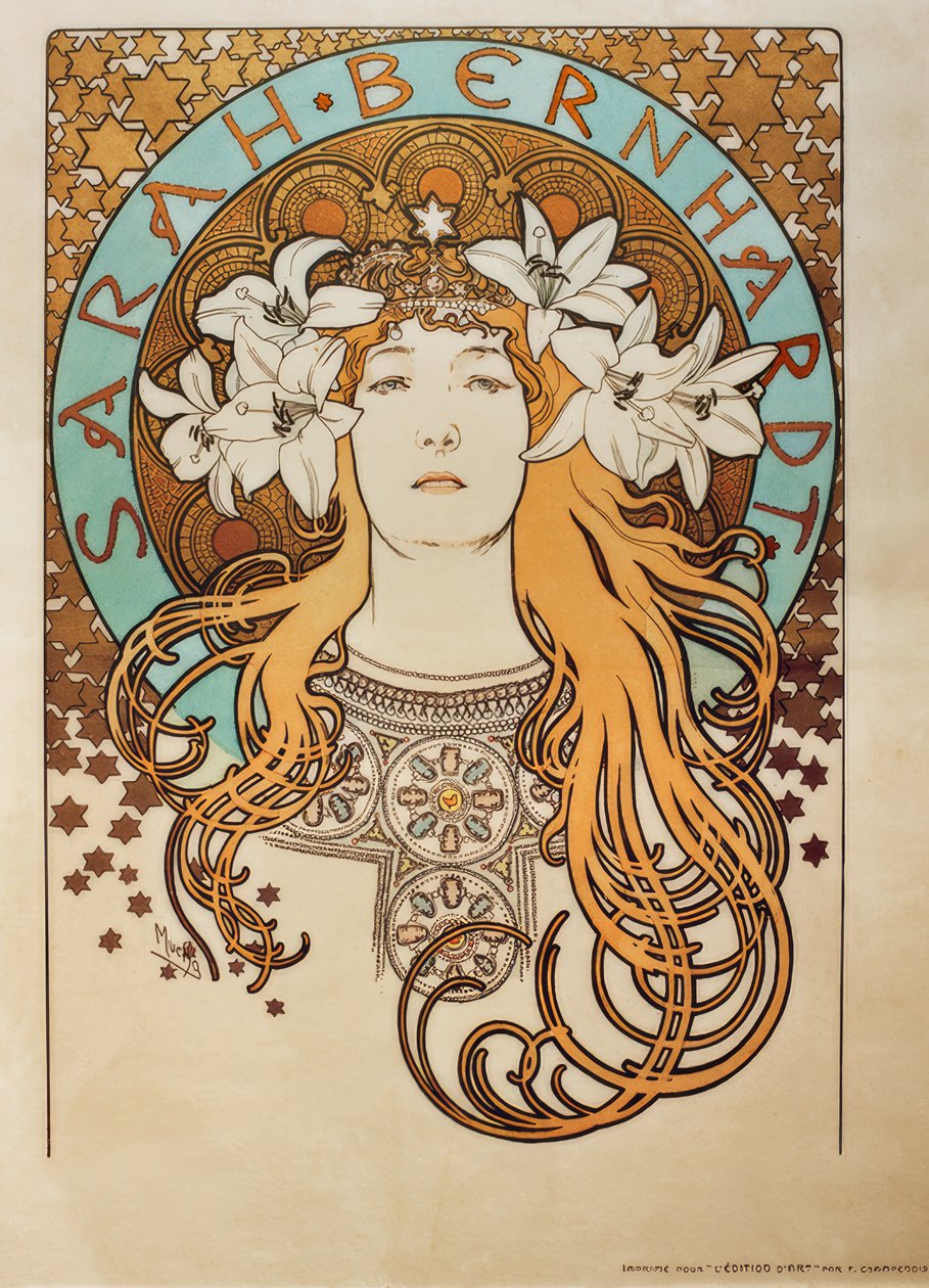 Sarah Bernhardt autorstwa Alphonse Mucha