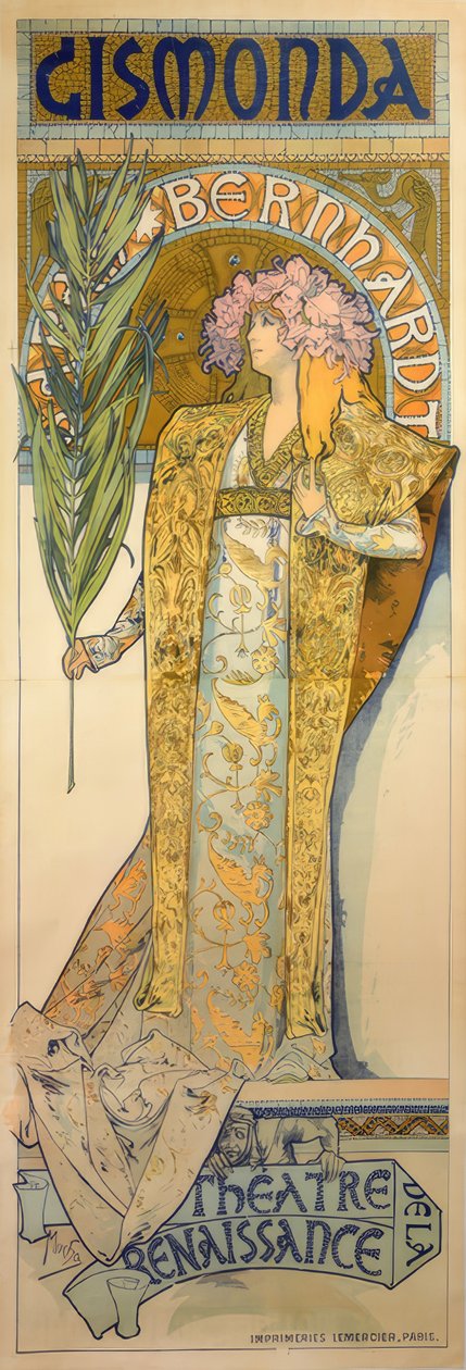 Sarah Bernhardt autorstwa Alphonse Mucha
