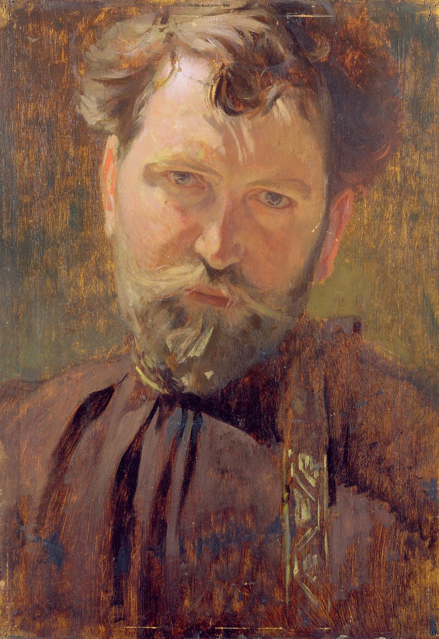 Autoportret (Autoportret) autorstwa Alfonsa Marie (Alfons-Marie) Mucha (1860-1939), olej na płótnie 1899, Muzeum Alfonsa Muchy, Praga autorstwa Alphonse Mucha