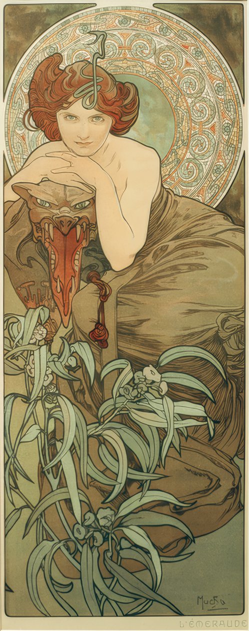 szmaragd autorstwa Alphonse Mucha