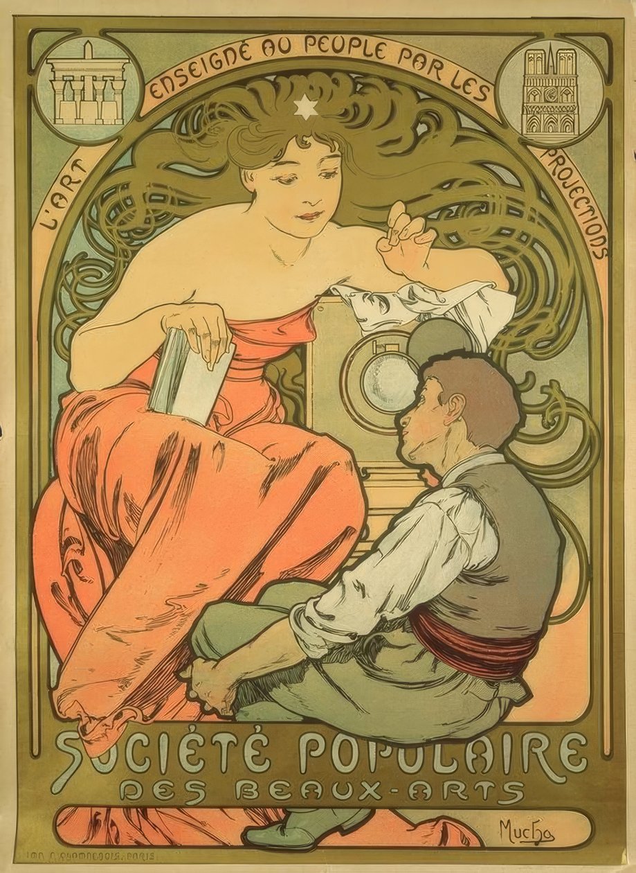 Popularne Towarzystwo Sztuk Pięknych autorstwa Alphonse Mucha
