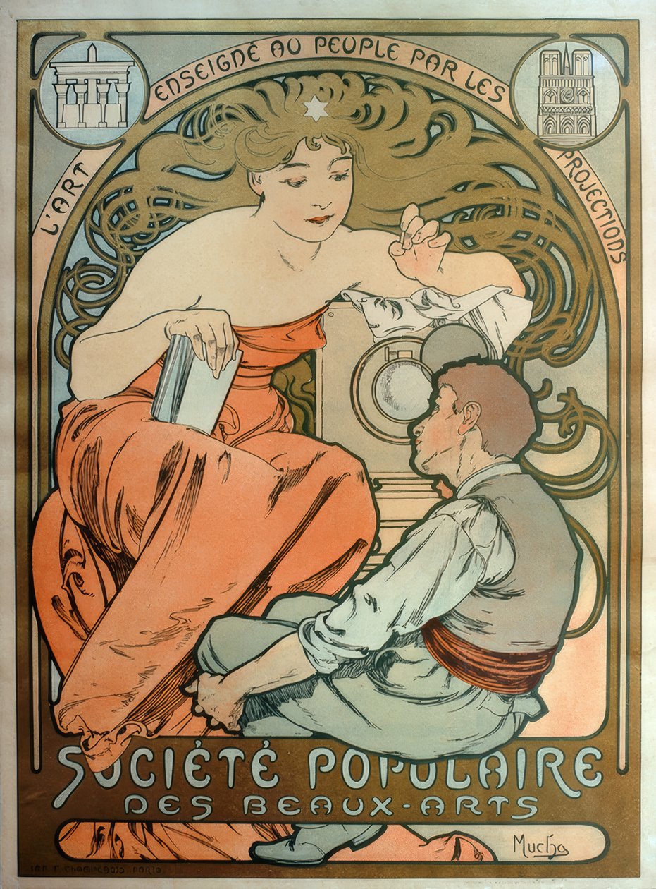 Popularne Towarzystwo Sztuk Pięknych / Sztuka uczona ludziom autorstwa Alphonse Mucha