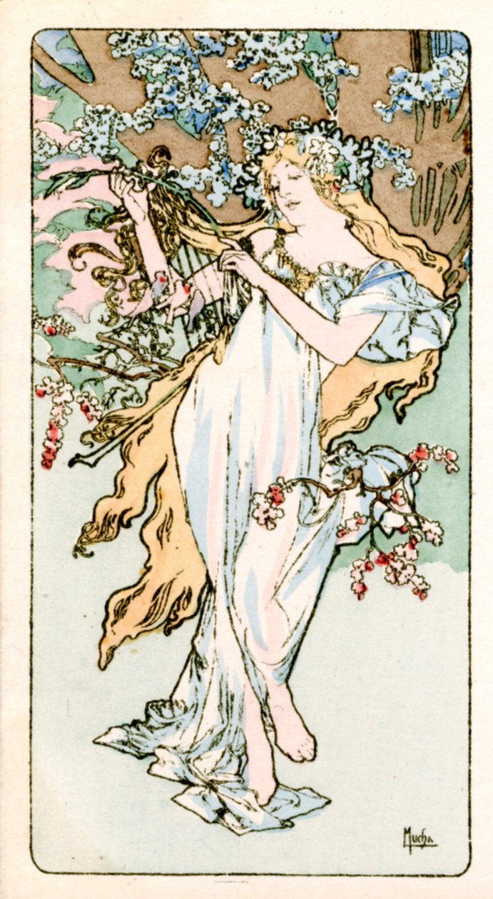 „Wiosna”, 1900 autorstwa Alphonse Mucha
