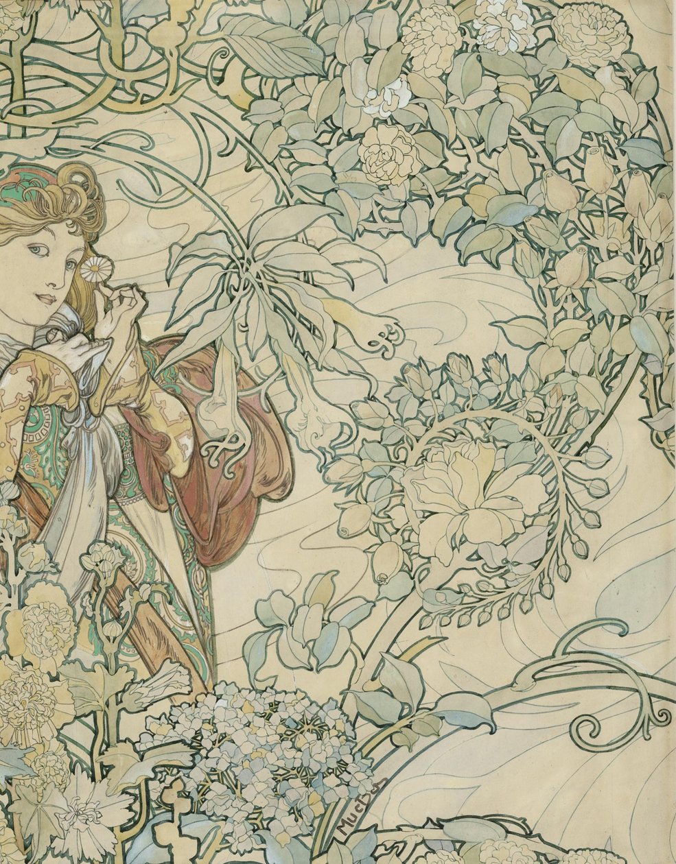 Projektowanie tekstyliów autorstwa Alphonse Mucha