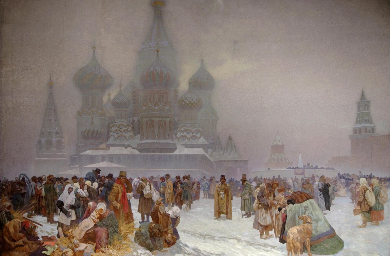 Zniesienie pańszczyzny w Rosji, 1914 autorstwa Alphonse Mucha