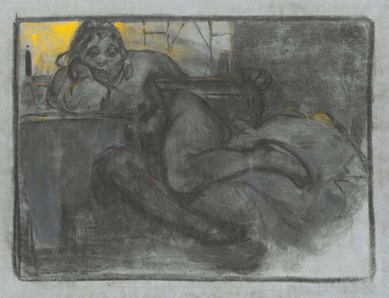 Pijący Absynt, 1900-1905 autorstwa Alphonse Mucha