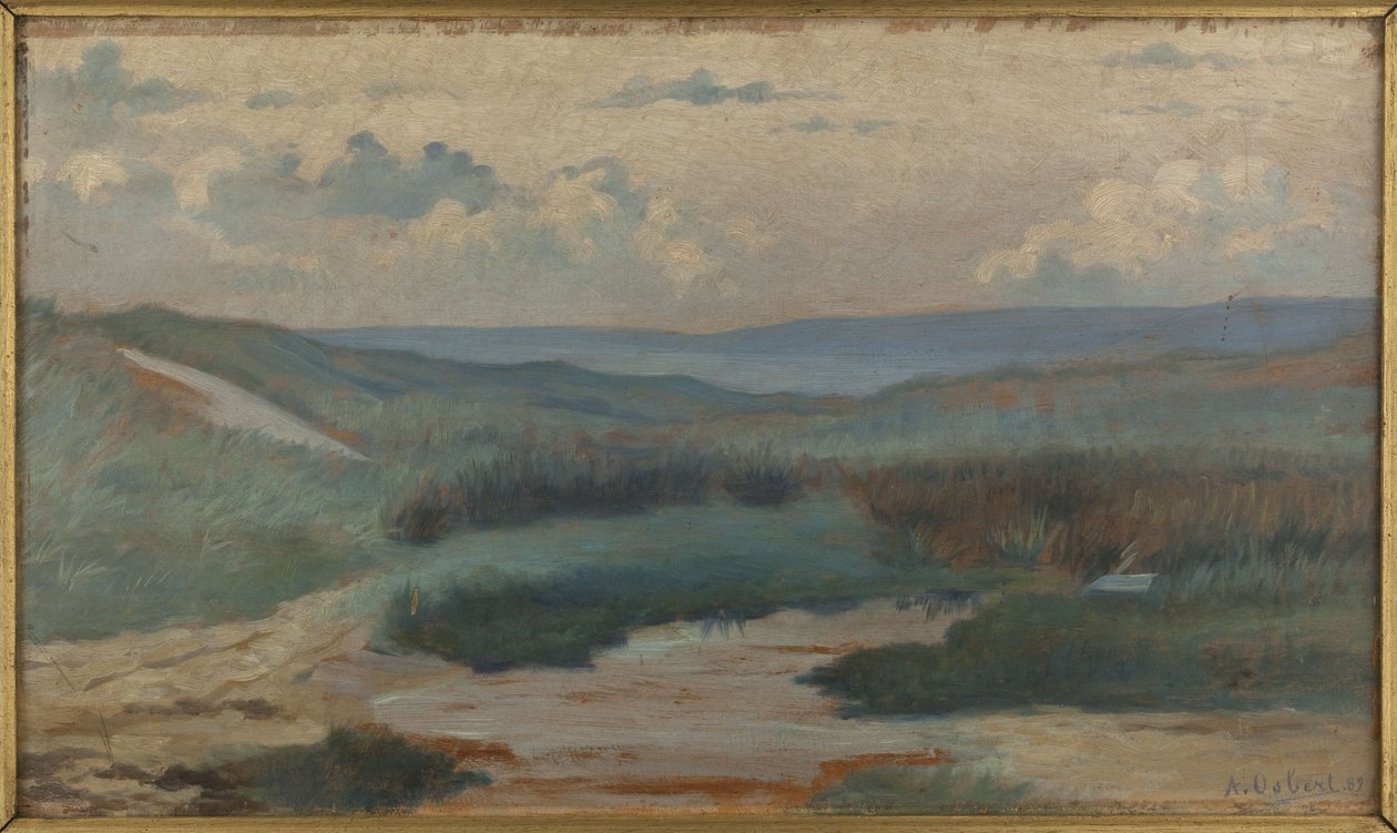 Staw na wydmach nocą, Siouville autorstwa Alphonse Osbert