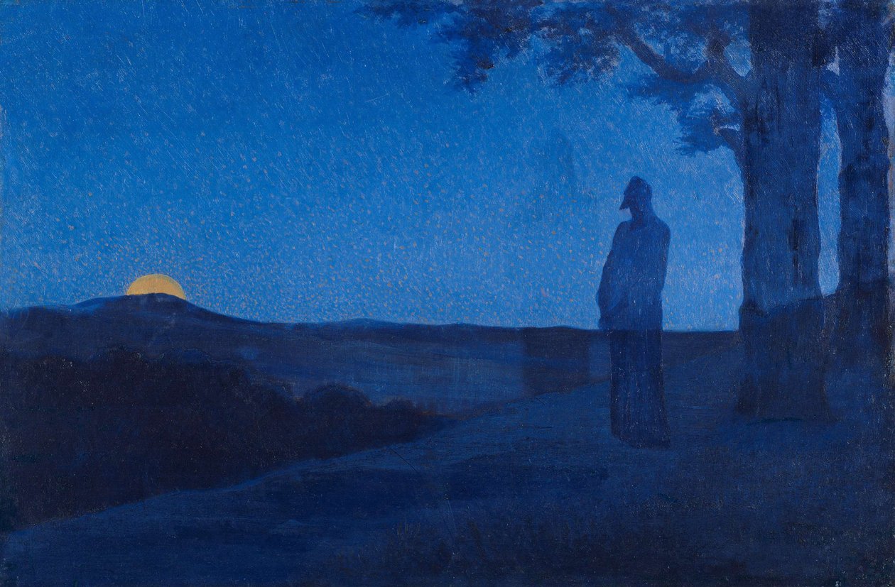 Samotność Chrystusa par Osbert, Alphonse (1857-1939). Olej na drewnie, rozmiar : 37,5x56 autorstwa Alphonse Osbert