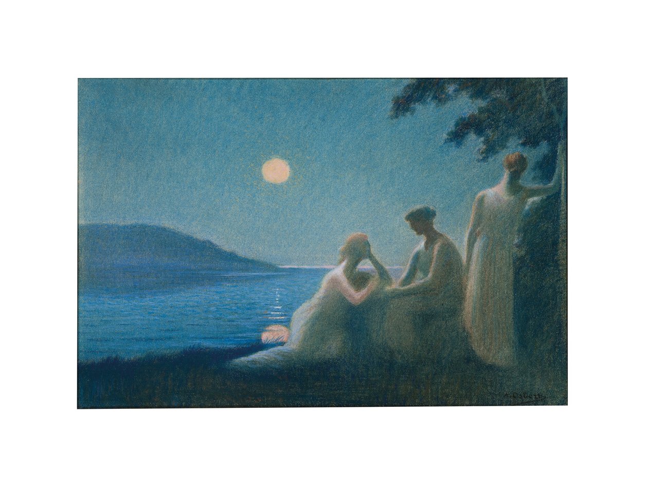Pod promieniem księżyca, c.1895 autorstwa Alphonse Osbert