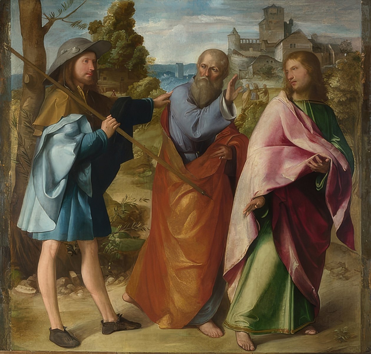 Droga do Emaus. Około 1516-17 r. autorstwa Altobello Melone