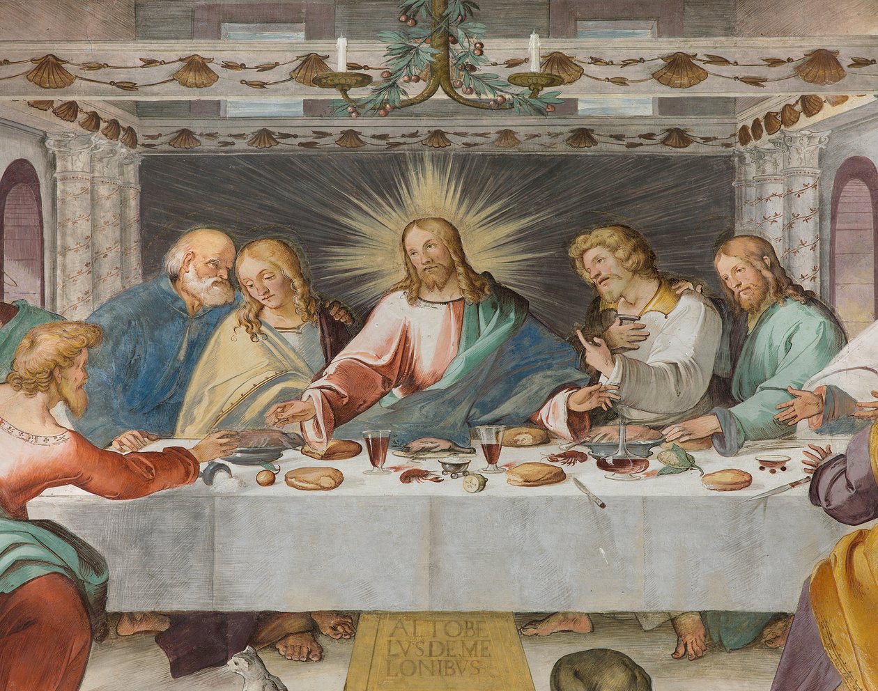 Prezbiterium, Ósme Przęsło Południowe, Ostatnia Wieczerza, Altobello Melon autorstwa Altobello Melone