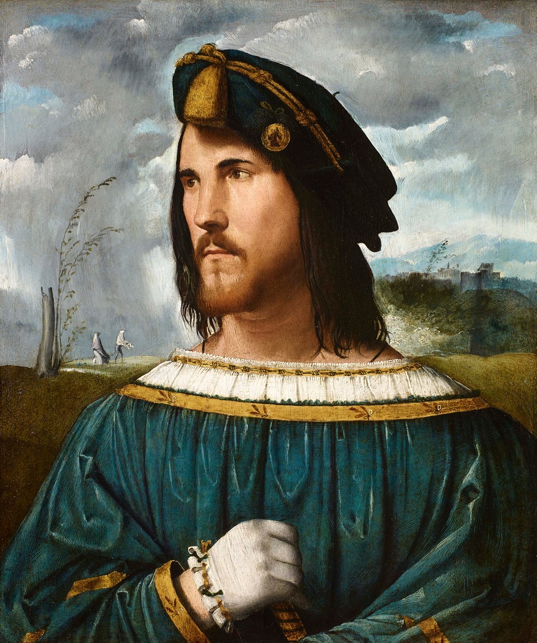 Portret dżentelmena znanego jako Cesare Borgia, między 1500 a 1524 rokiem. autorstwa Altobello Melone