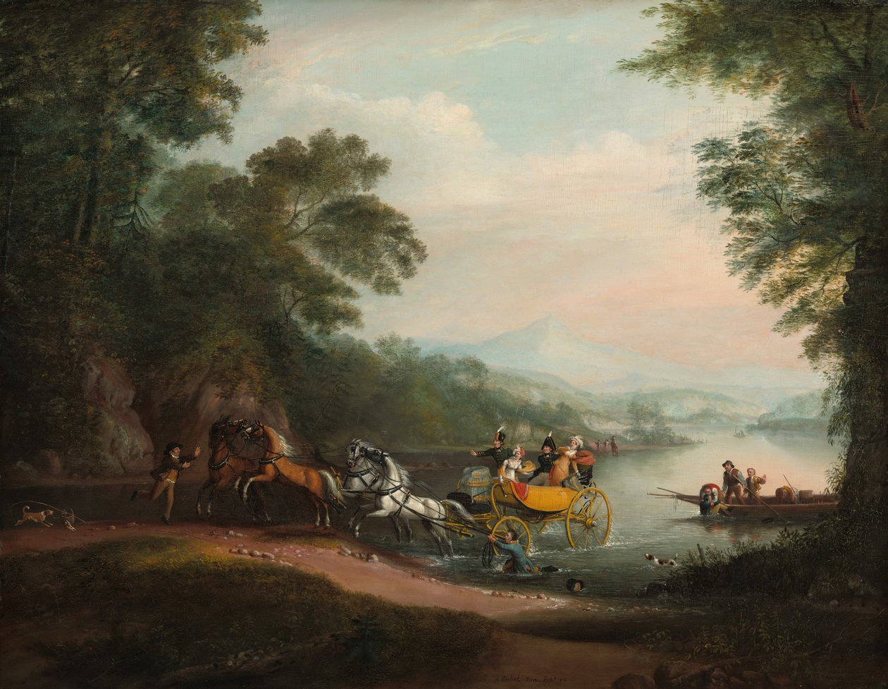 Nieszczęśliwy wypadek w Fordzie, 1818. autorstwa Alvan Fisher