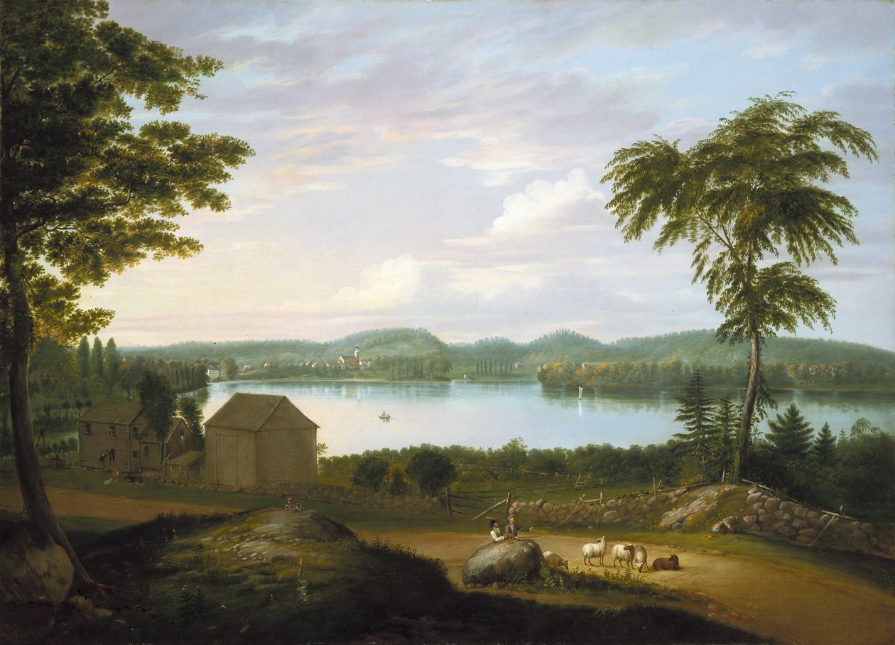 Widok Springfield na rzece Connecticut, 1819 autorstwa Alvan Fisher