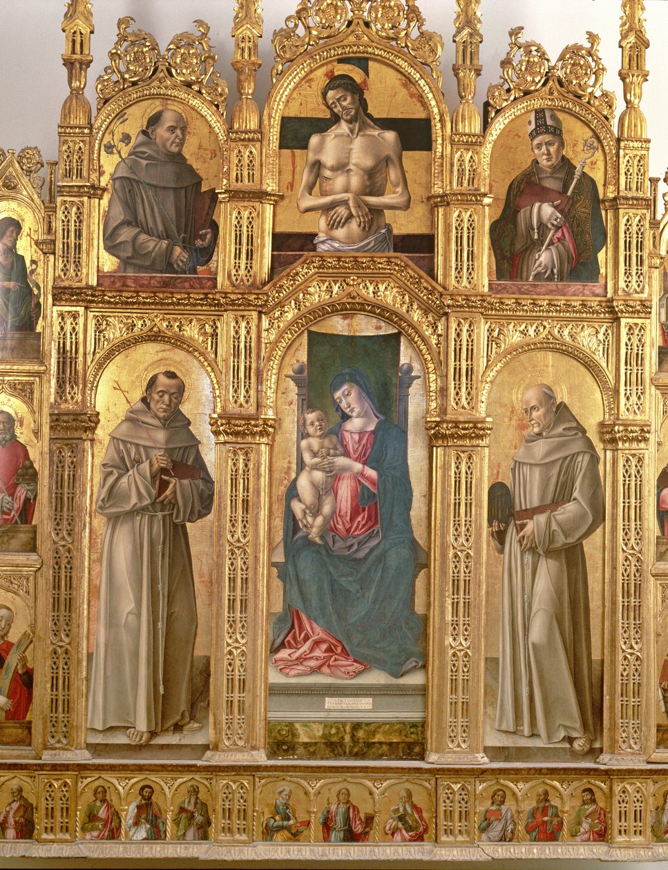 Madonna z Dzieciątkiem ze świętymi (tempera na panelu) autorstwa Alvise Vivarini