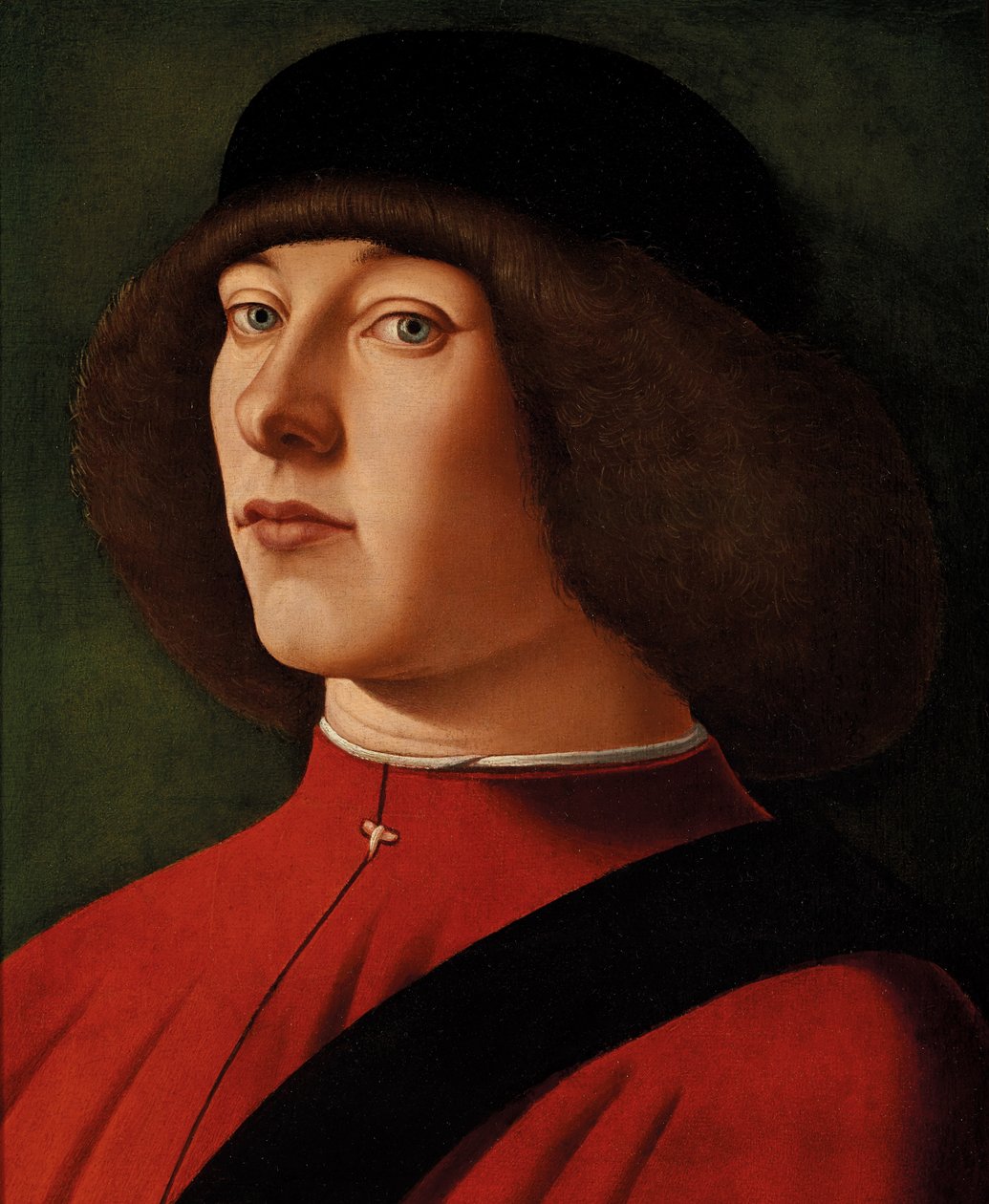 Portret mężczyzny, do biustu, na zielonym tle autorstwa Alvise (and workshop) Vivarini