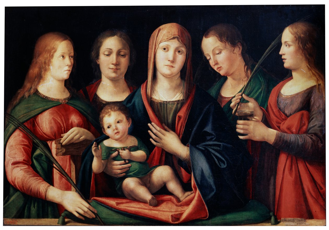 Madonna z Dzieciątkiem z Marią Magdaleną, Świętą Katarzyną i dwoma Świętymi, 1504 autorstwa Alvise Vivarini