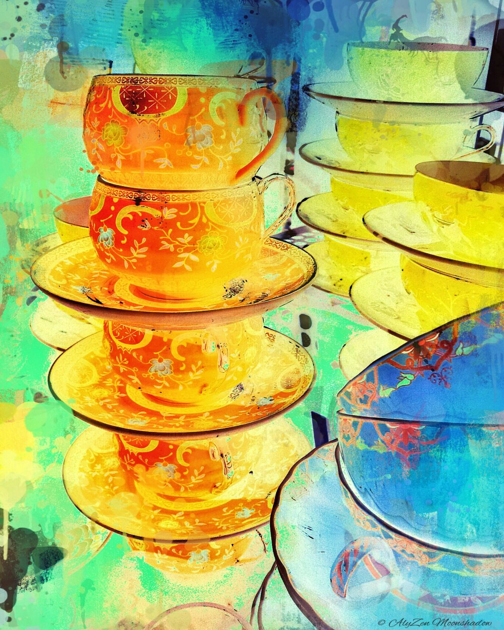 Orange and Gold Stack, 2014, (fonografia cyfrowa mieszana) autorstwa AlyZen Moonshadow
