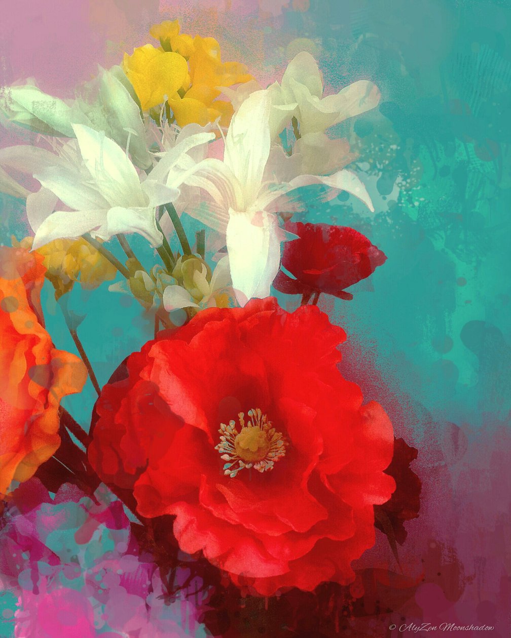 Poppy and Friends, 2014, (fonografia cyfrowa mieszana) autorstwa AlyZen Moonshadow