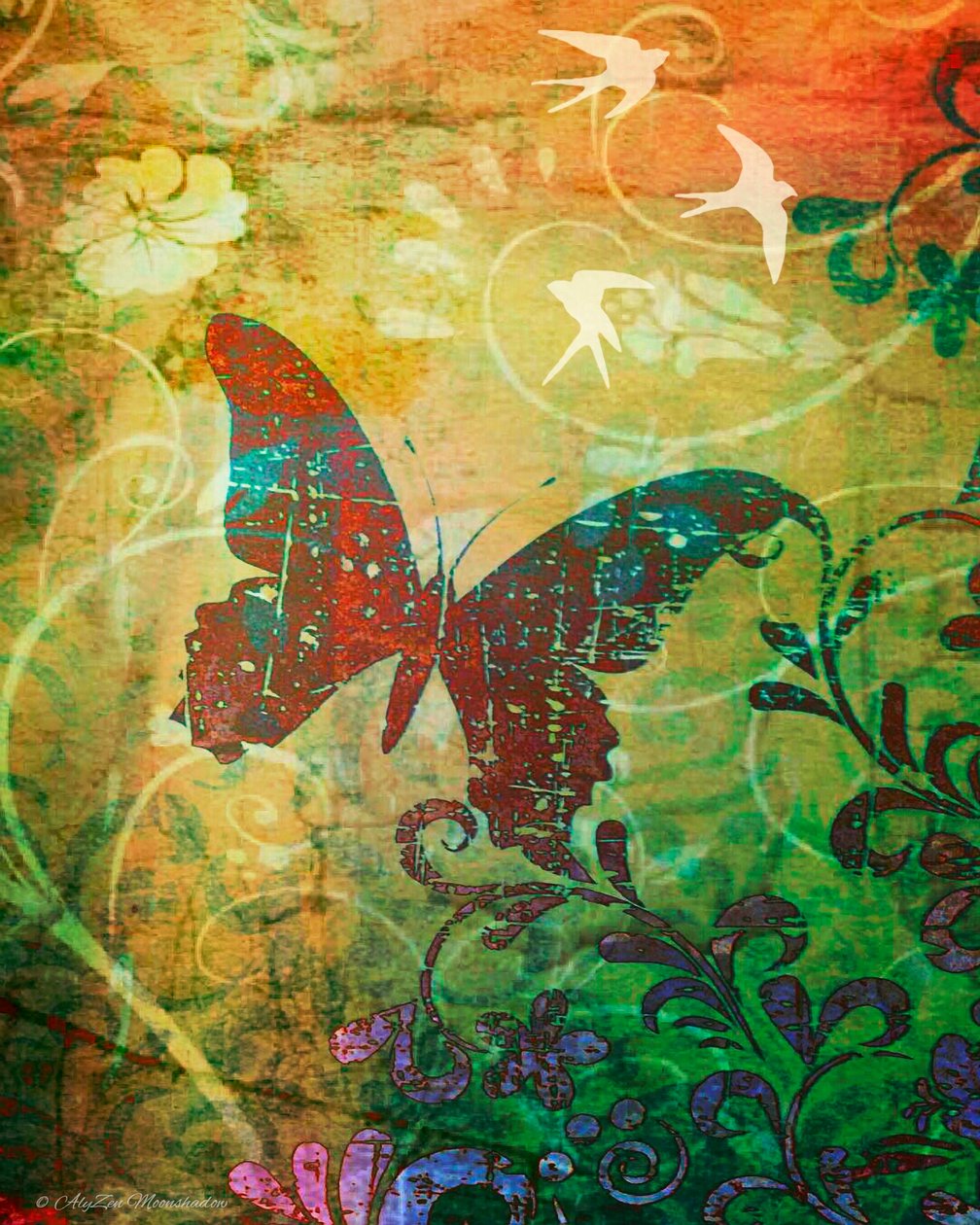 Butterfly Haiku, 2014 (cyfrowa fonografia mieszana) autorstwa AlyZen Moonshadow