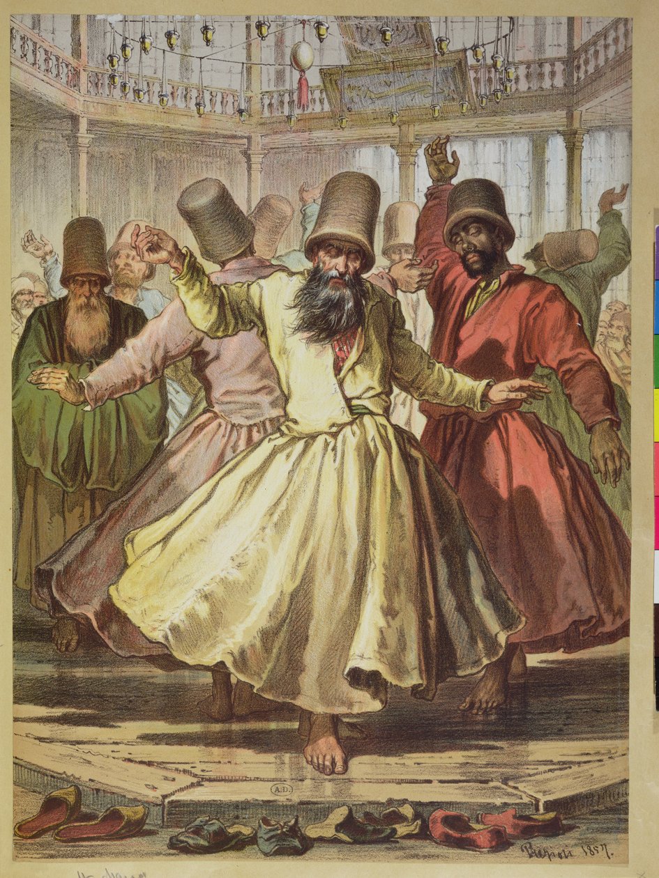 Tańczący derwisze, 1857 autorstwa Amadeo Preziosi
