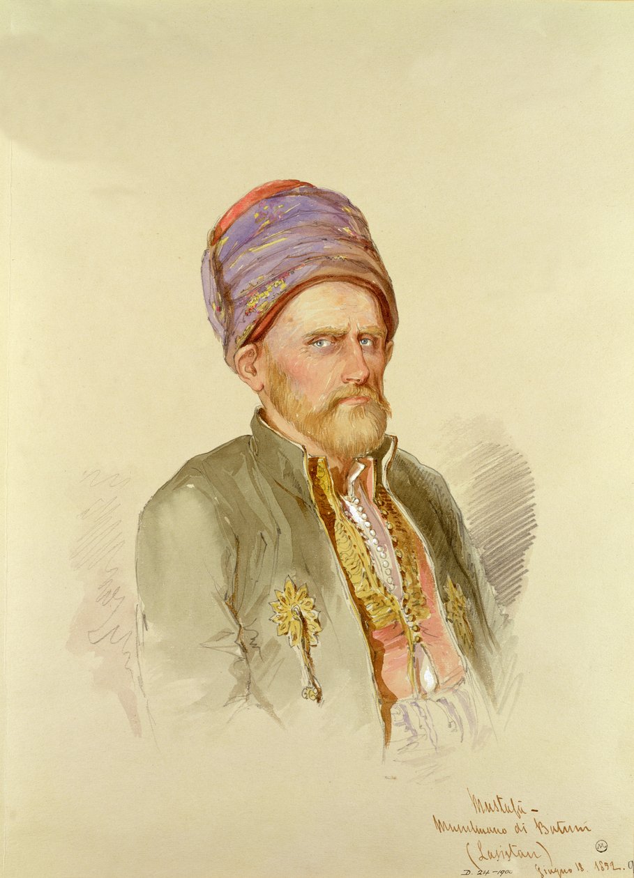 Mustafa - muzułmanin z Batum, ok.1852 autorstwa Amadeo Preziosi