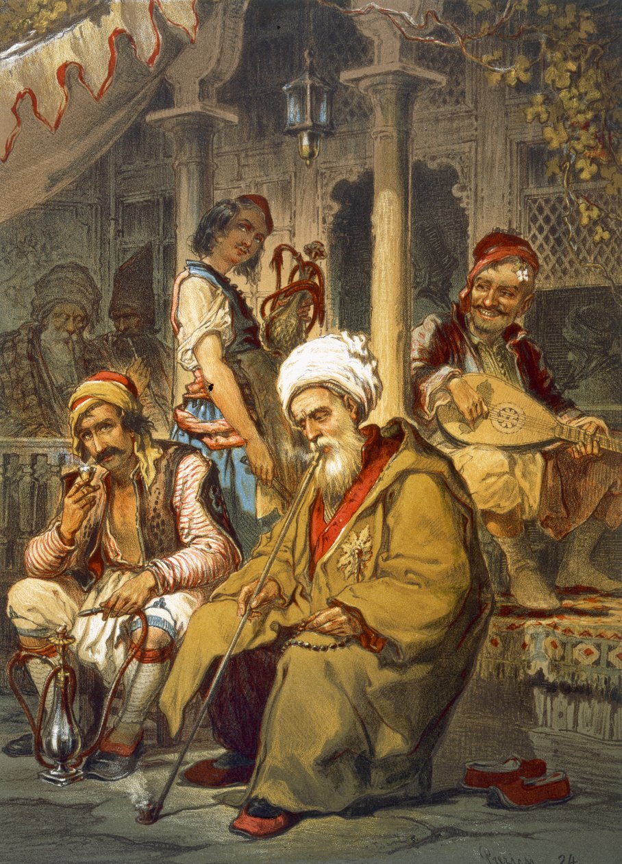 Scena w kawiarni, 1865 autorstwa Amadeo Preziosi