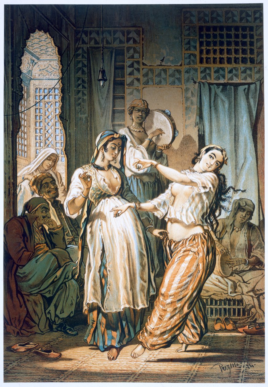 Egipska tancerka brzucha, Kair, 1862 autorstwa Amadeo Preziosi