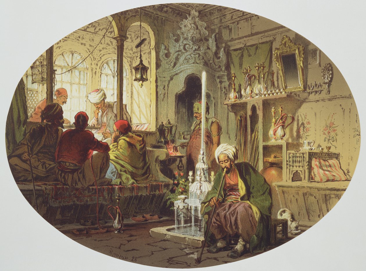 Osmańska kawiarnia, 1862 autorstwa Amadeo Preziosi