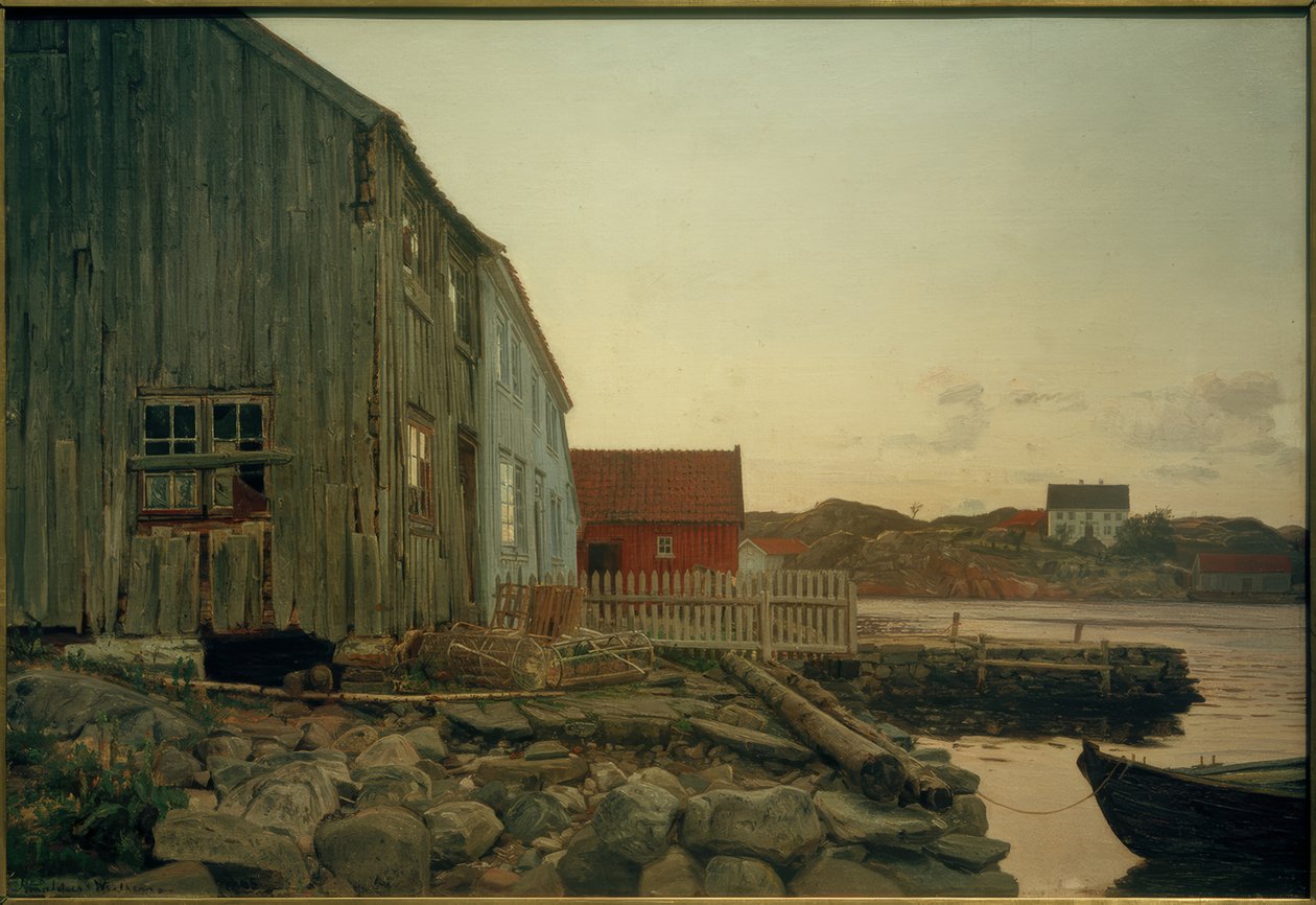 Chata rybaka, Old Hellesund autorstwa Amaldus Nielsen